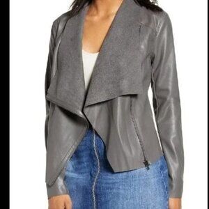Anthropologie BLANKNYC Grey vegan leather jacket XL